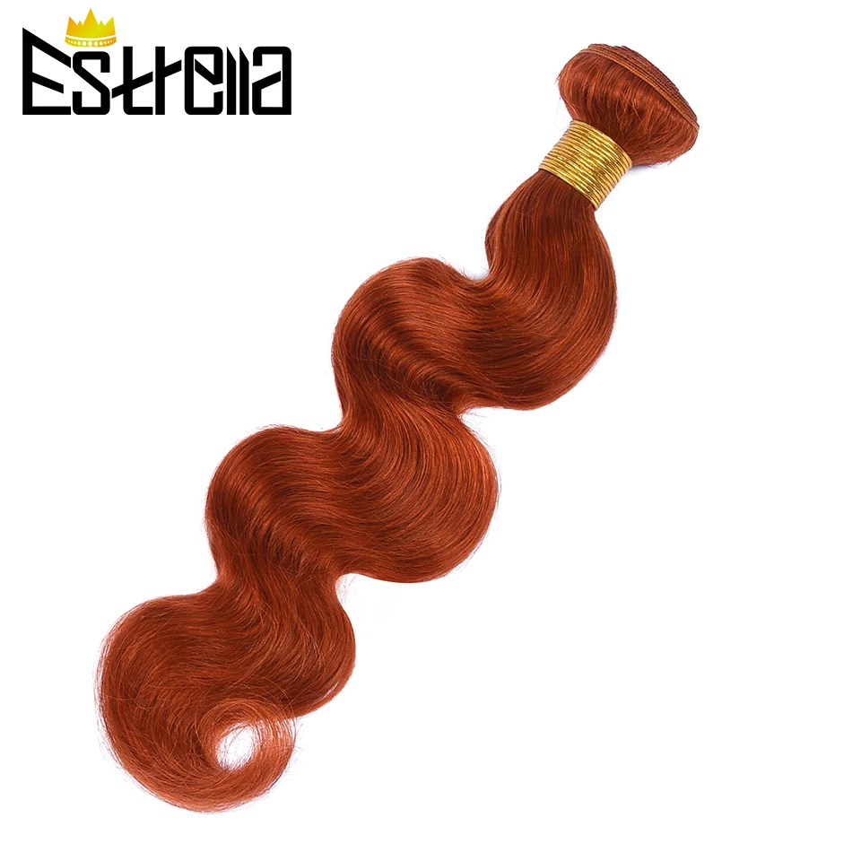 Body Wave Ginger Orange Bundles With Closure 3/4 Bundles with Closure Colored Human Hair Bundles With Ear To Ear Lace Closure