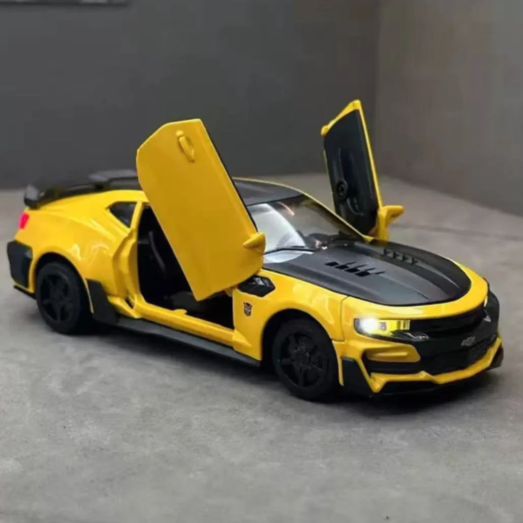 1:32 Alloy Diecast Car Model Chevrolet Camaro Pull Back Sound Light Kids Toy Car Collection For Children's Gifts Love toys