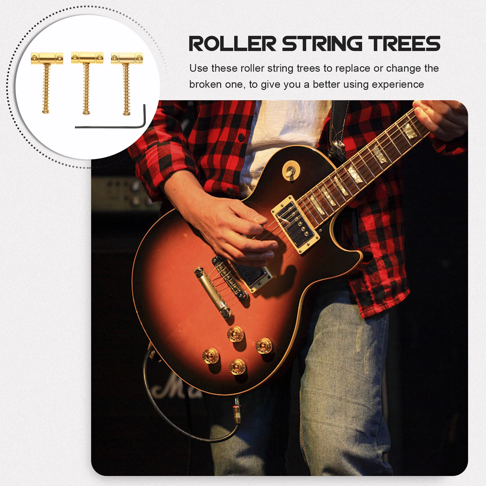 

1 set 1 Set Durable Metal Electric String Retainers String Tree For Accessories Practical Guitar Strings Holder With Screws Easy