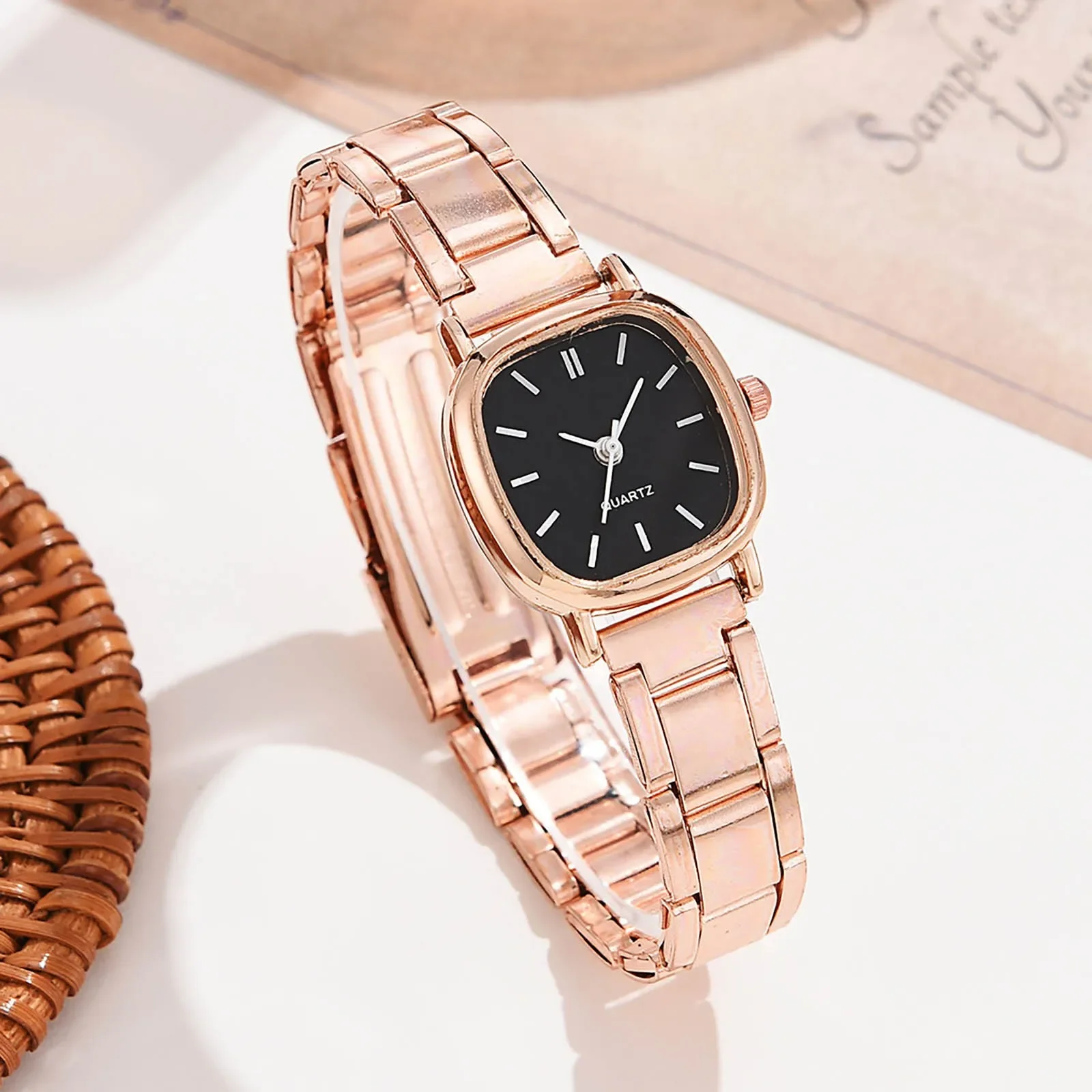 Fashion Alloy Strap Quartz Watch Round Square Dial Fashion Simple Watch Luxury Quartz Bracelete Stainless Steel Dial reloj mujer