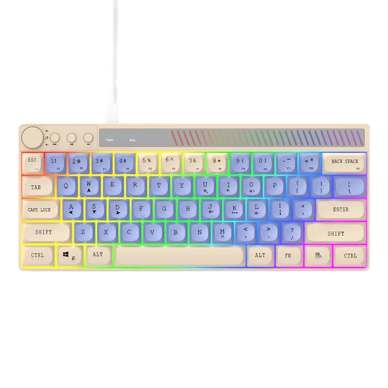 NEW K21 Wired Gaming Keyboard RGB backlight compact mini keyboard PBT Keycap compact 61 keys keyboard for PC Peripheral
