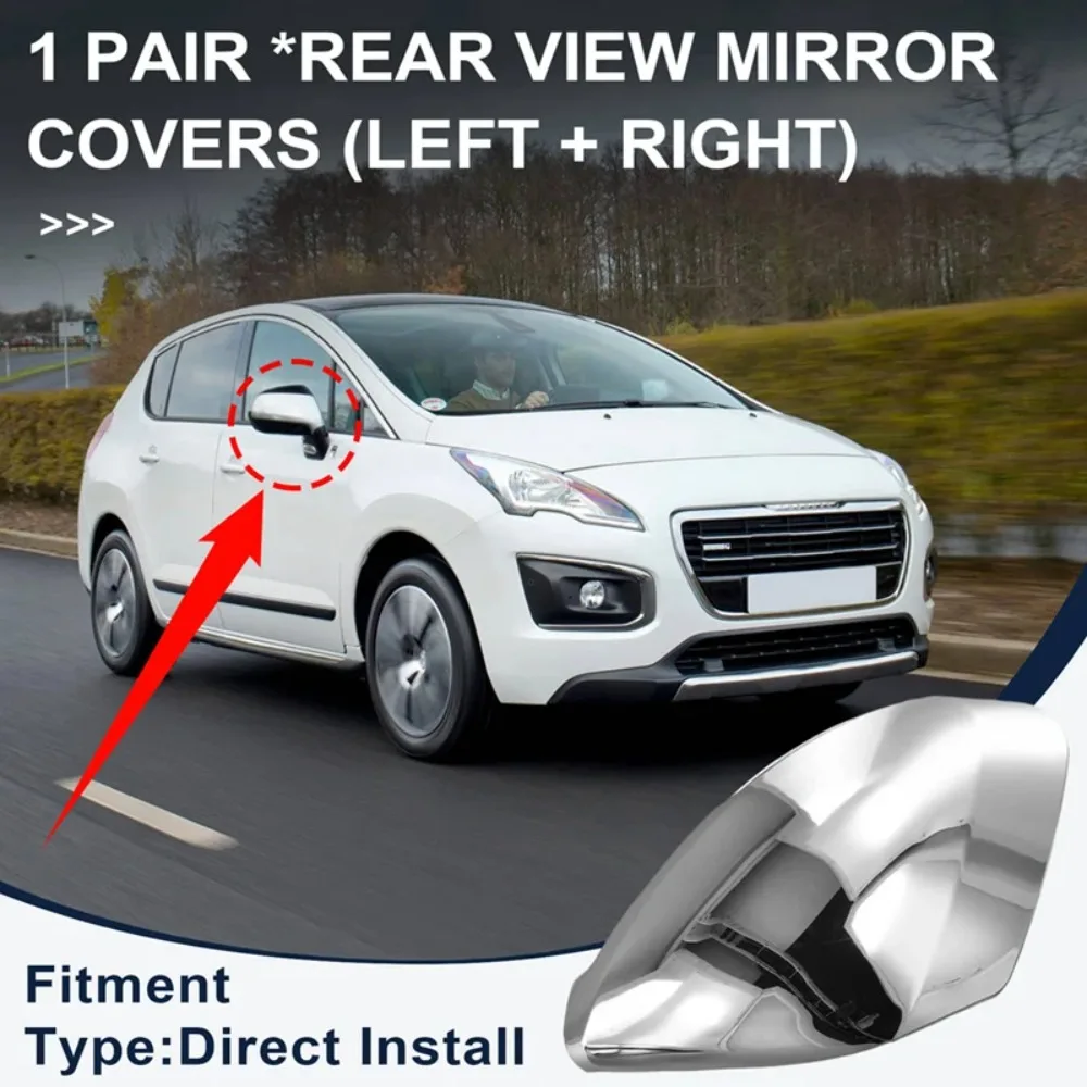 

Espejos laterales estilo coche, pares brillantes, accesorios cubierta para Peugeot 3008 2009-2015, superposición vis