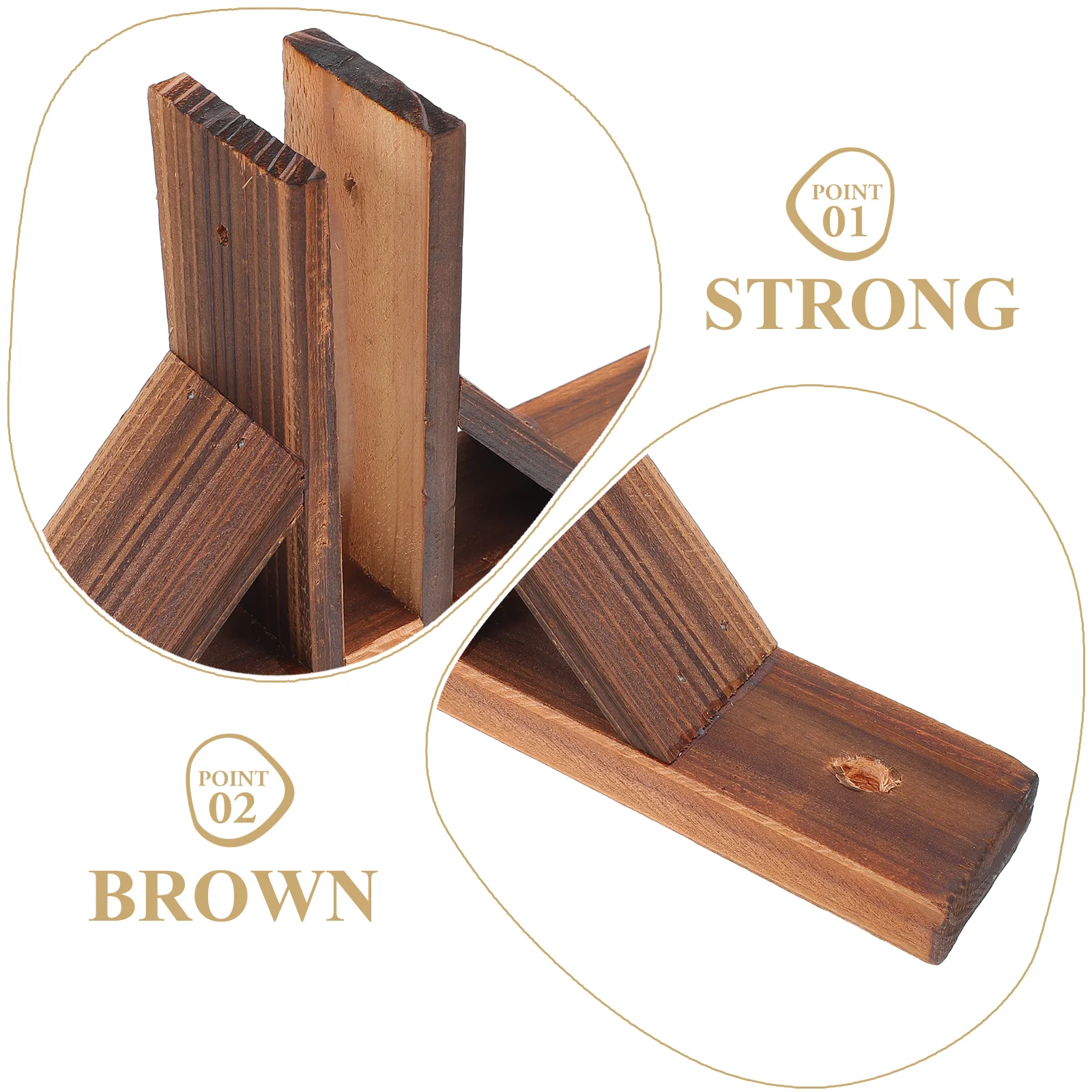 Wooden Fence Base Bracket Brown Small Triangle Shelf Brackets Outdoor Garden Yard Fence Support Feet Holder Garden Fencing