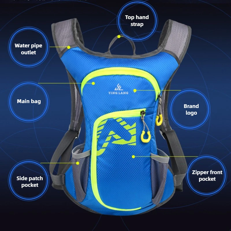 Zaino da equitazione piccolo Borsa a tracolla per sport all'aria aperta Viaggio multifunzionale Alpinismo Escursionismo Corsa Borse d'acqua da fondo