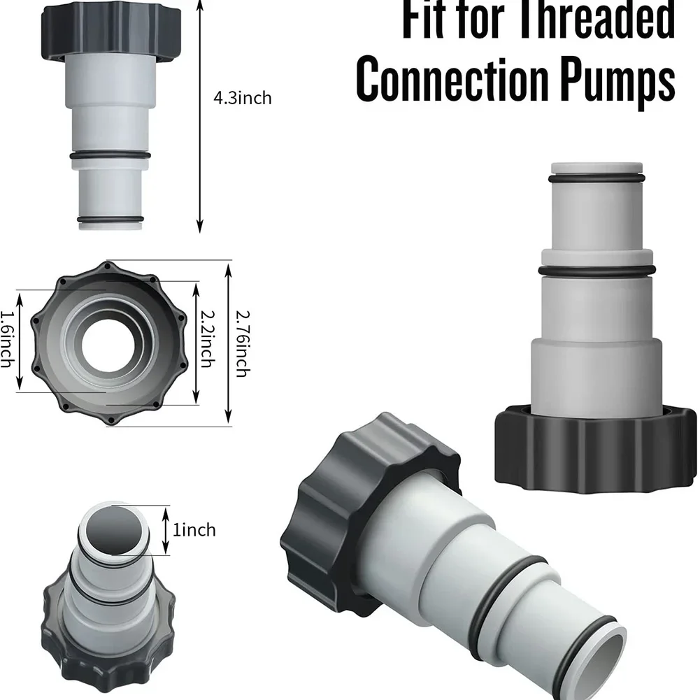 1/2/3/4/5Pcs Swimming Pool Pipe Hose Holder for Intex Threaded Connection Pump Replacement Hose Adapter Above Ground Pool Filter