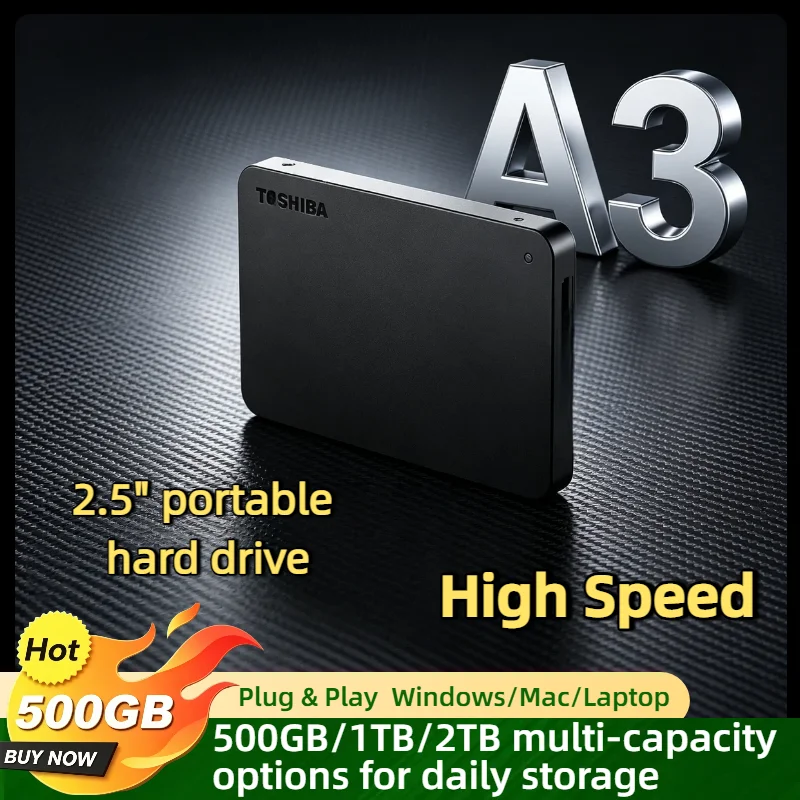 

OEM For Toshiba A3 500GB 1TB 2TB USB 3.0 Expansion 2.5 Inch Portable External HDD Hard Disk Drive Box Storage Compact Pro