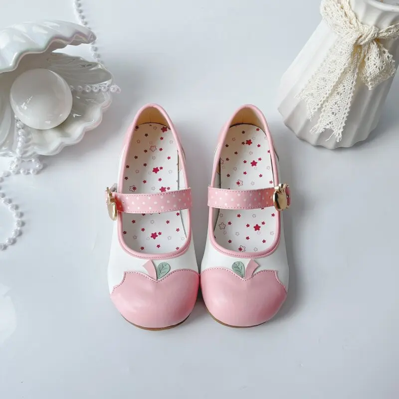 Sapatos Mary Jane Lolita Japoneses Originais, Novos Sapatos de Verão Kawaii para Meninas, Sapatos de Salto Baixo com Bico Redondo para Uso Interno, Sa