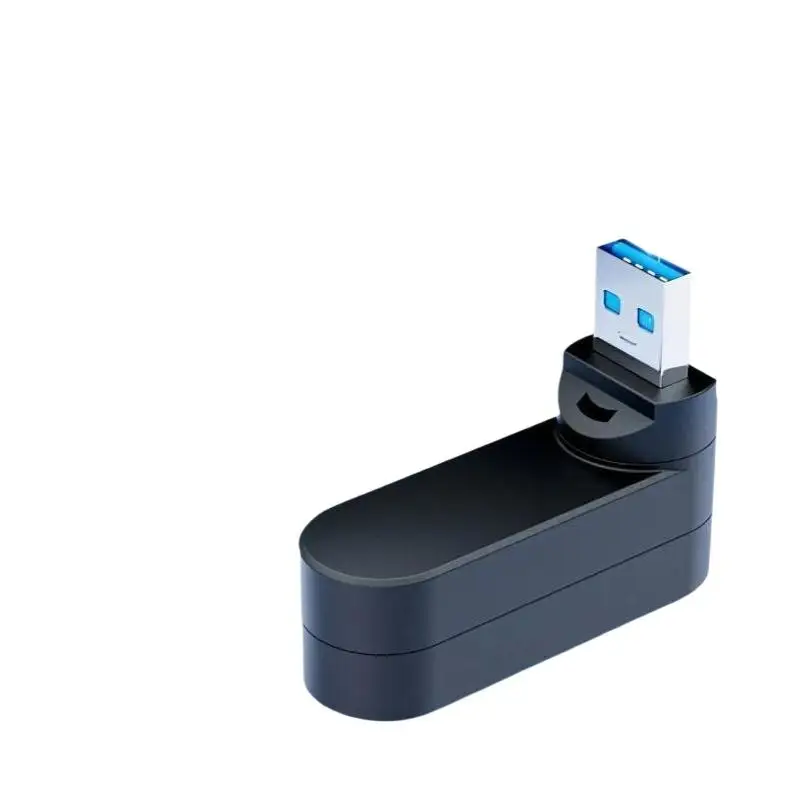 180° Rotatable USB 3.0 Hub 4 Ports Type C Splitter Multi Device Compatible High Speed Data Transfer Dock for Office