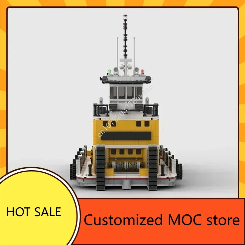 2454PCS MOC 시티 포트 핫 시티 푸셔 바지선 퍼즐 창의적인 장난감 생일 휴일 크리스마스 선물 어린이용 장난감