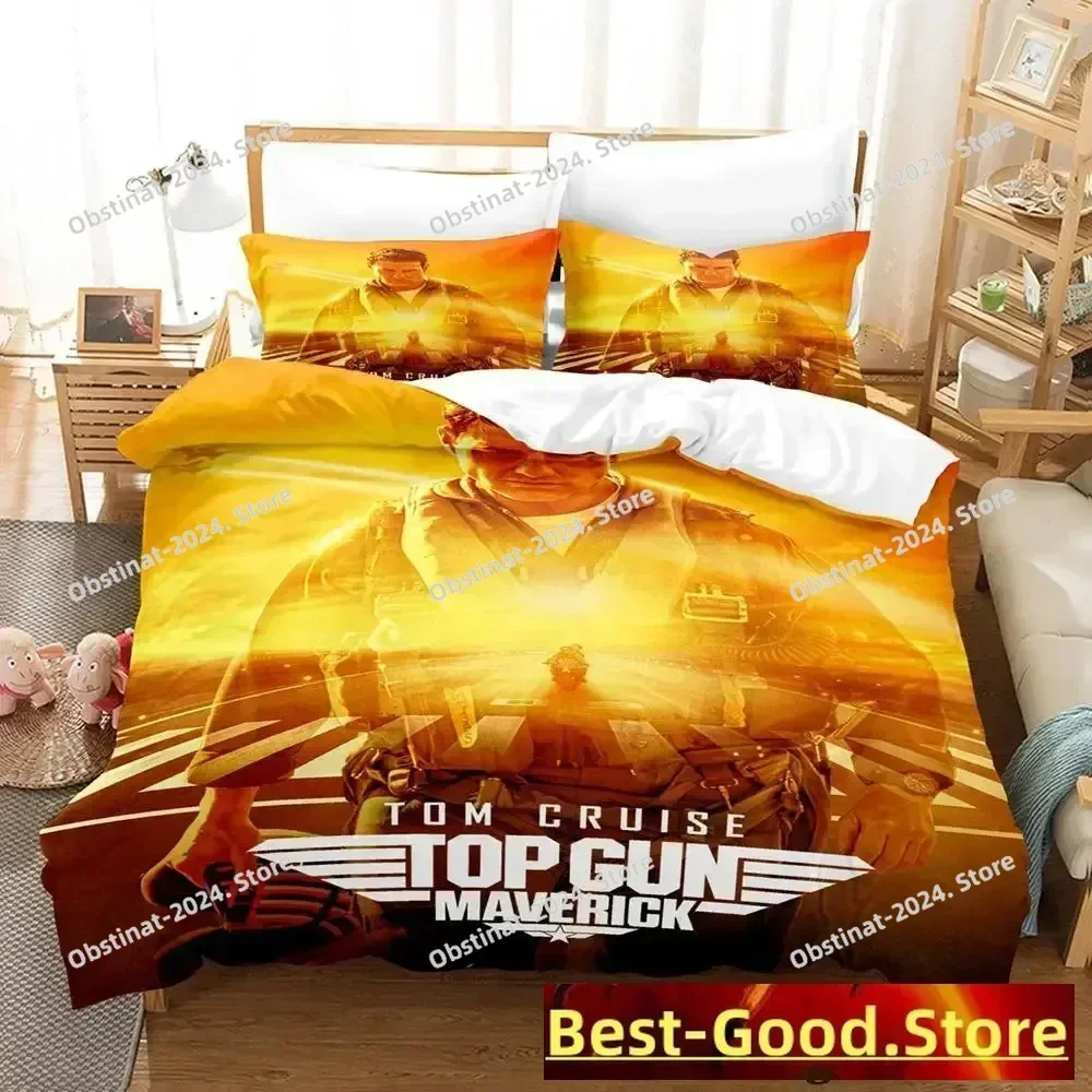 Gun Maverick Printed Bed Set Duvet Cover Pillowcase Bedding Set Linen Sheet Quilt Cover Full Queen King Size parure de lit Bed