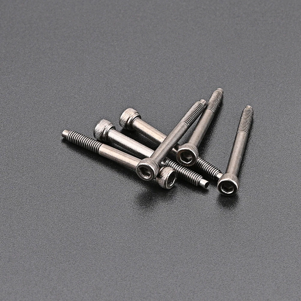 

6 Pcs Double-shaking Bridge Accessories Bass Guitar Screws Electric Mount Saddle Metal Black Nickel Parts
