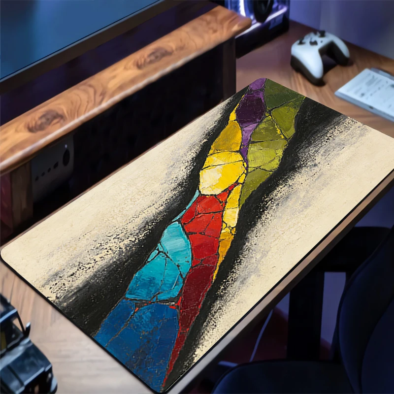 Mouse Pad Abstract Oil Painting Kawaii Gaming Accessories Notbook Computer Speed Mini Pc Gamer Keyboard Desk Mat Mousepad