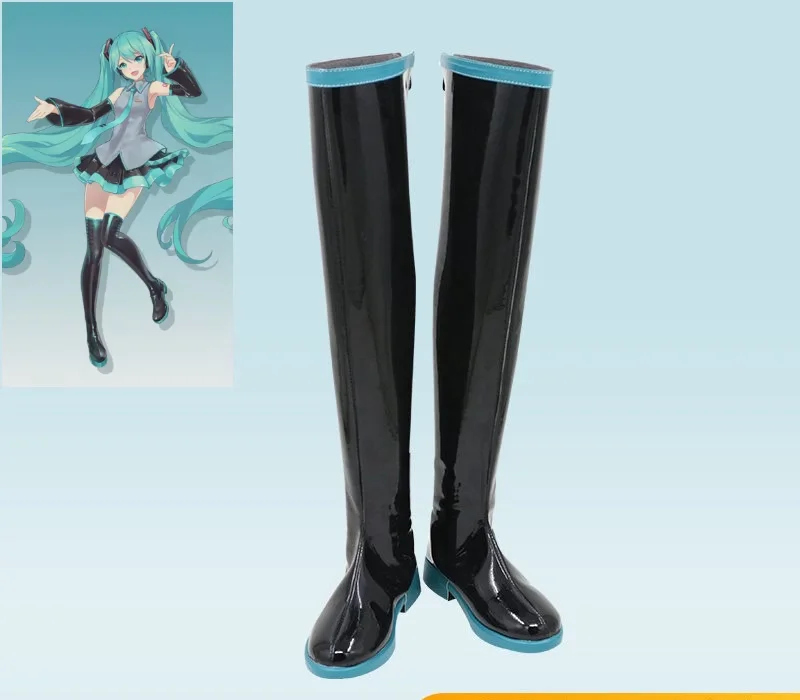 chaussures-de-cosplay-mikuu-bottes-classiques-pour-femmes-et-filles-accessoires-de-costume-d'halloween-accessoires-d'anime-vocaloid