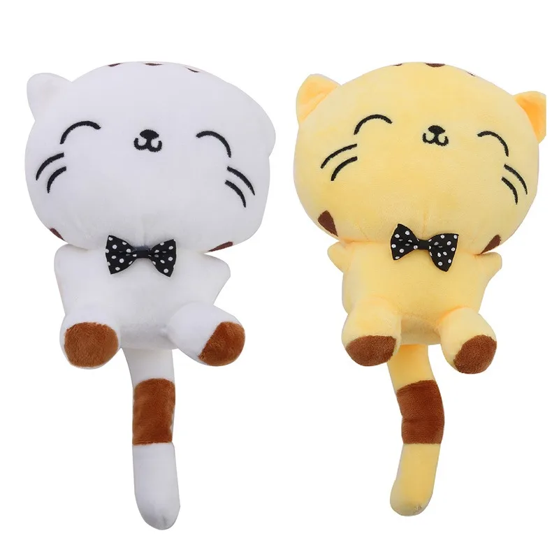 20cmのかわいい猫のぬいぐるみ、リボン付き、おもちゃ、ギフト、柔らかい人形、クッション、ソファ枕、クリスマスプレゼント、女の子向け