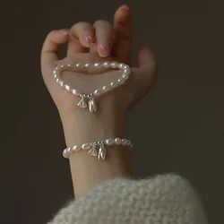 French Retro Imitation Pearl Lotus Seedpod Handmade Bracelet for Women Light Luxury Unique Niche Joyful Bead Bracelet Wholesale