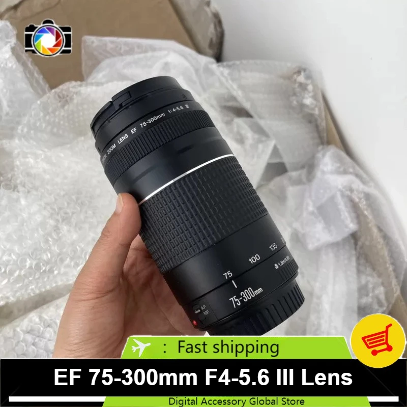 95% Nuevo y Original para Lente Canon EF 75-300mm f/4-5.6 III, Teleobjetivo de Fotograma Completo con Zoom, Motor DC, Filtro de 58mm