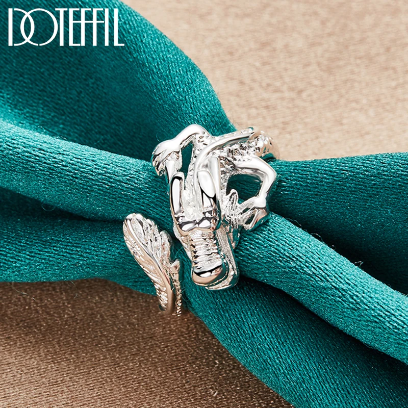 DOTEFFIL 925 Sterling Silver Dragon Ring For Men Women Wedding Engagement Party Fashion Charm Jewelry 6