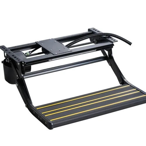 

Black Anti-Slip Aluminum Alloy RV Steps Single Motorized Electric For Motorhome Caravan