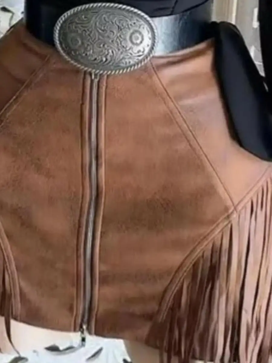 Zíper camurça orts borla guarnição ort calças femininas camada base primavera 2025 material do plutônio outros entedientes 00%