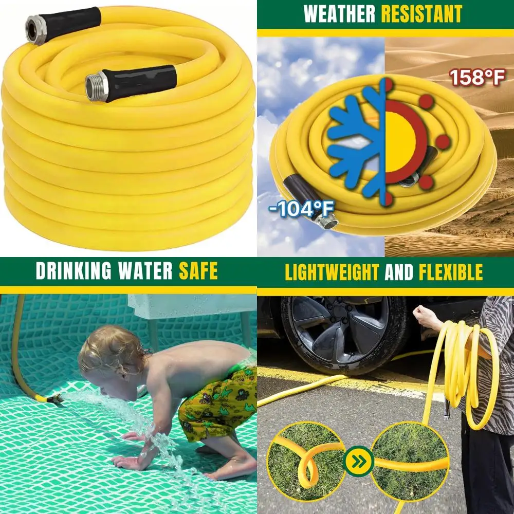 

All-Weather Triple Layer Lightweight Kink-Free Garden Hose, 75ft Length, 5/8 inch Diameter, Flexible with 3/4 Inch Aluminum Coup