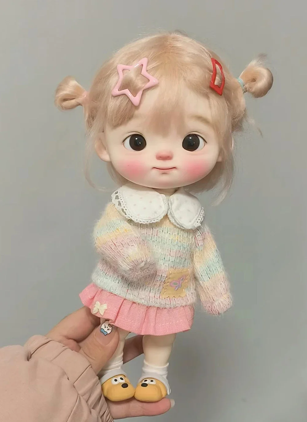 2024 New BJD 1/6 25cm Girl Meng Qbaby Big head Resin Doll Fashion Free shipping of in-stock makeup gifts