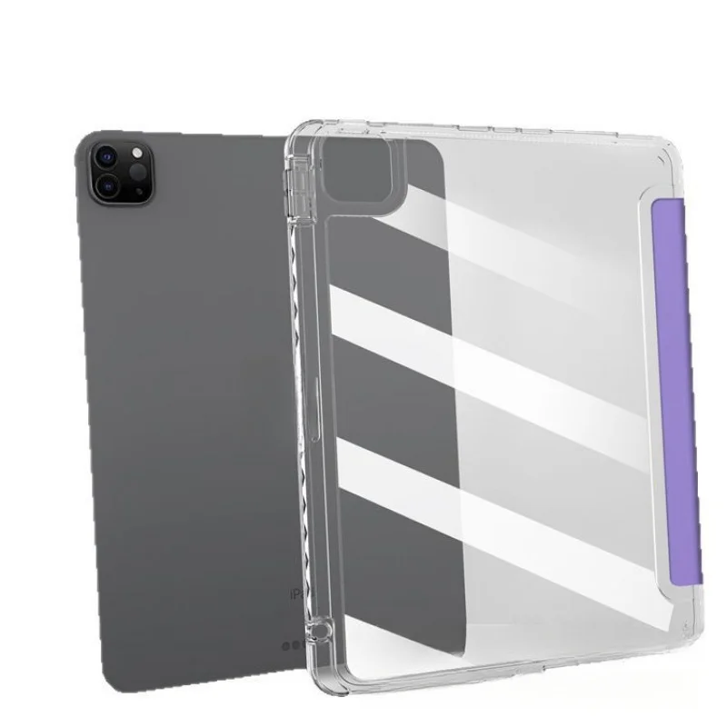 FOR iPad Air 11 13 Pro 11 12.9 Mini 7 6 Case Acrylic Tri-fold Stand Shockproof Tablet Cover