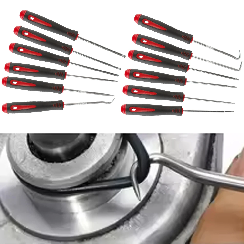 

O-Ring Removal Tool Set Hook Oil Seal Fuel Seal Puller Craft Tools Precision Screwdriver Set Automotive Pick Set 12PCS
