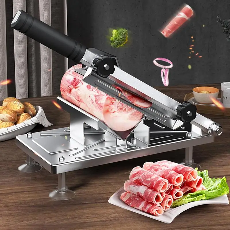 Manual Frozen Meat Slicer Multifunctional Stainless Steel Food Slicer Household Beef and Mutton Roll Quickly Slice for Cooking