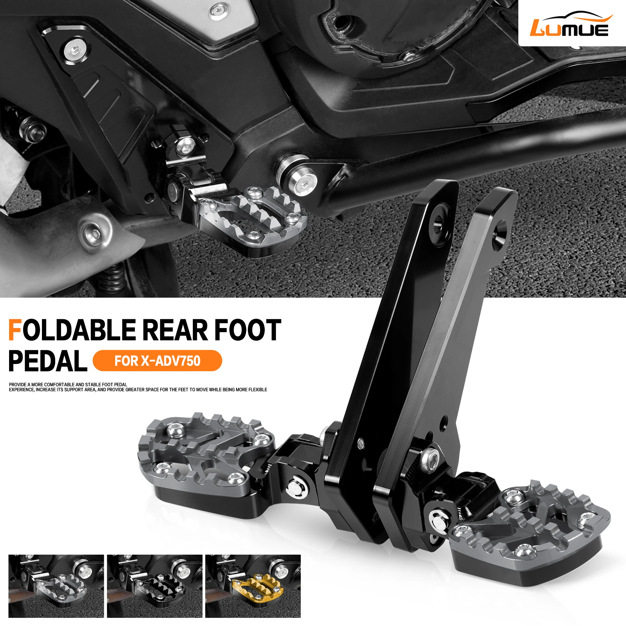 

Footrest For HONDA X ADV 750 2021-2026 2024 Stand-up Riding Foot Rest Foldable Footpegs Passenger Foot Pedal