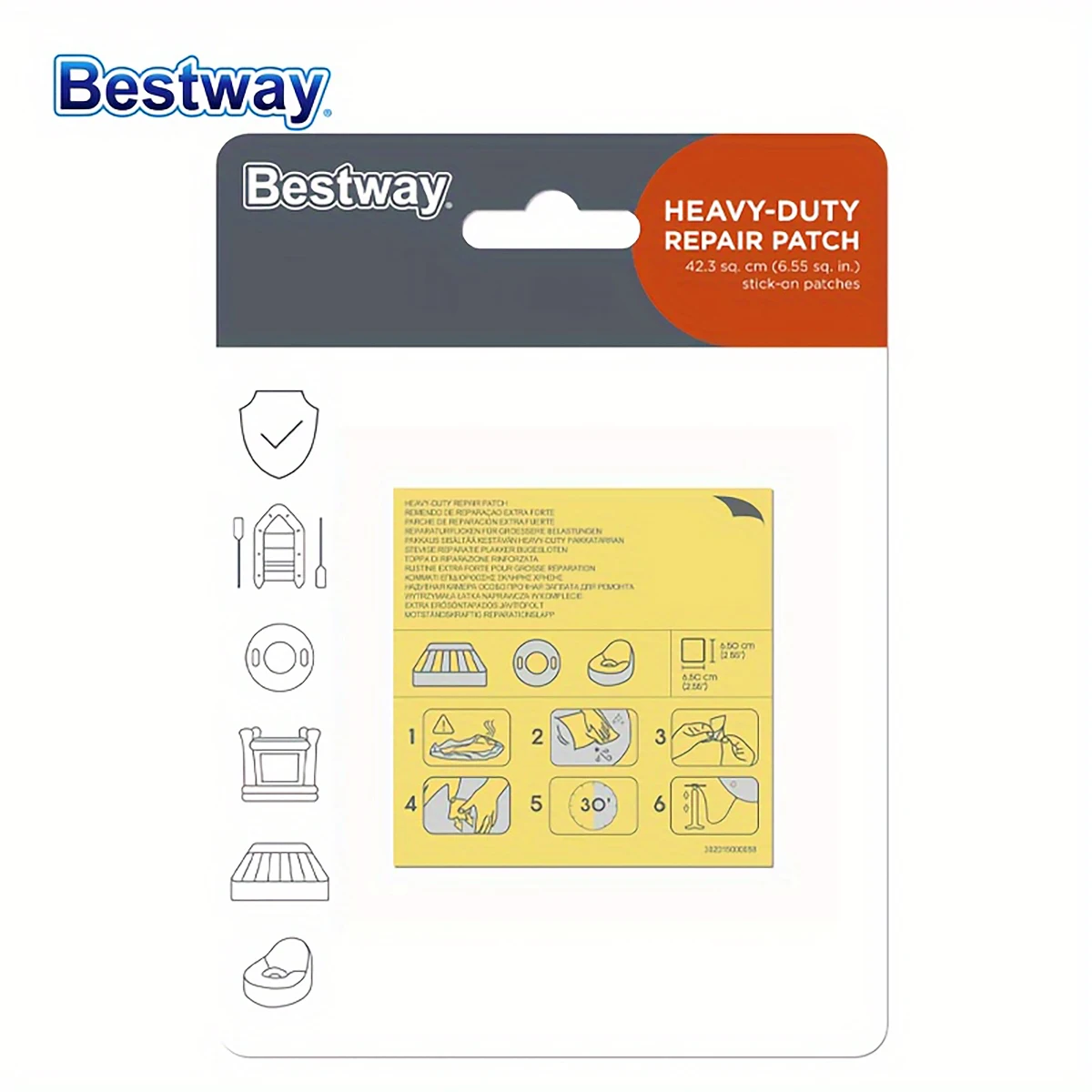 Bestway 62068 10 Piece Underwater Adhesive Repair Patch, Swimming Pool Patch Repair Kit, Pool Puncture Repair Patch