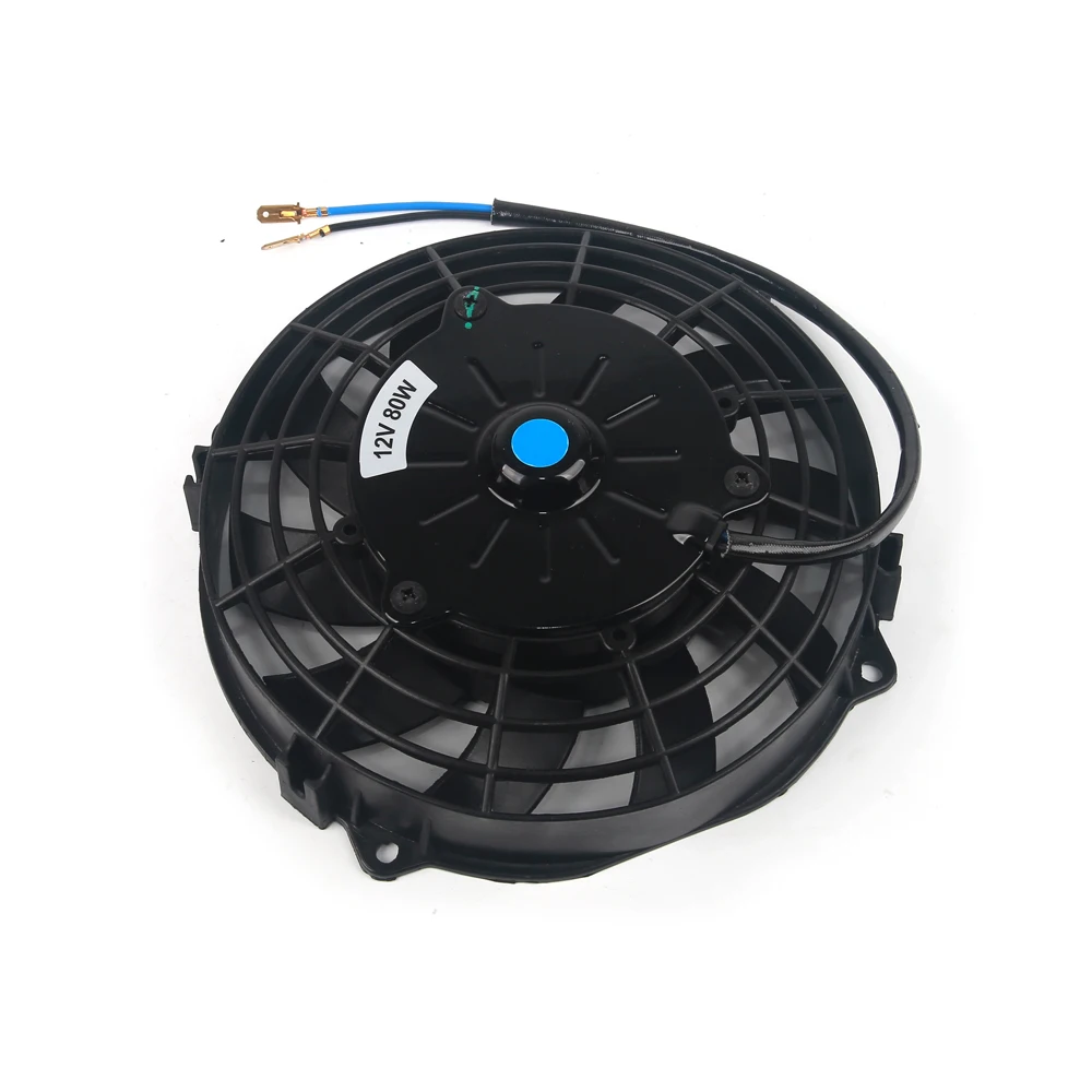 7/9 Inch Universal Slim Fan Push Pull Electric Radiator Fan Air-Sucking Type Cooling & Mounting Kit 12V 80W 2100RPM