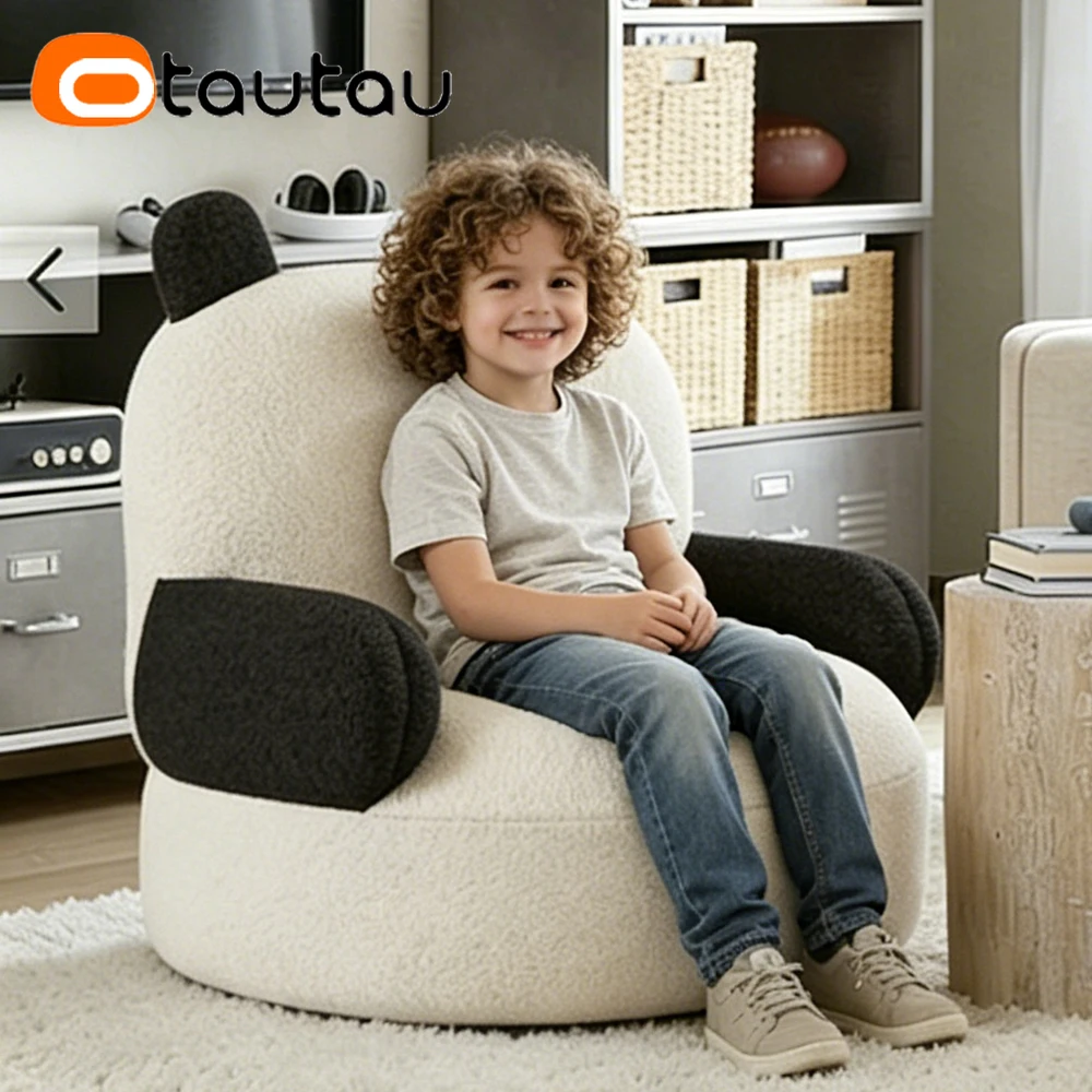 OTAUTAU Children Small Soft Faux Fleece Bean Bag Cover Bear Pouf Beanbag Cover SF637【No Filler!Please Buy Filler Yourself!】 view 5