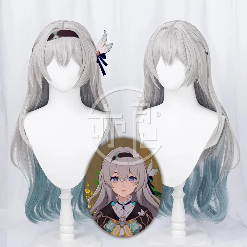 

Game Honkai: Star Rail Firefly Cosplay Wig Long Silver Gradient Heat Resistant Synthetic Hair Halloween Role Play Party Carnival