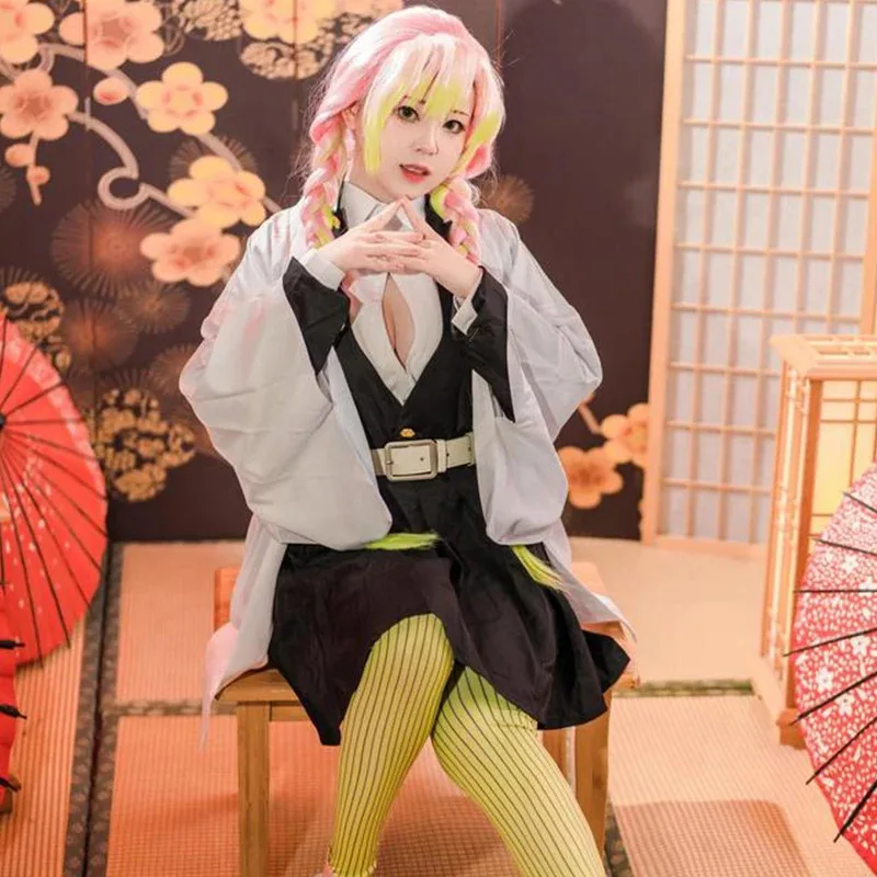 Bear's Home A Anime Demon Slayer Halloween Costume Kanroji Mitsuri Tsuyuri Kanao Kochou Cosplay Wig 2025 New