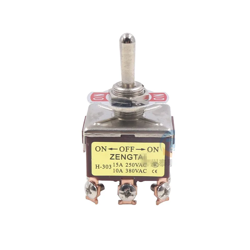 10PCS 3PDT On/Off/On 3 Postion 9 Screw Terminals Toggle Switch AC 250V 15A E-TEN303 E-TEN302