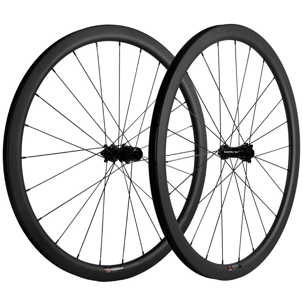 Road Bike Wheels Carbon Fibre Material 700C Fits Disc Brake Barrel Shaft Hubs Fat Rim Bicycle Wheelset