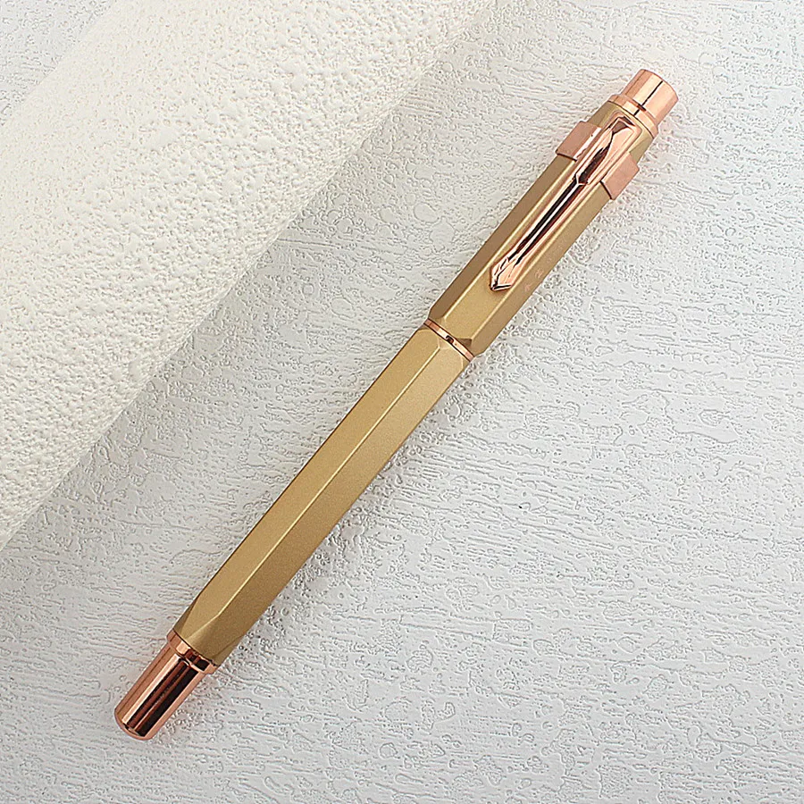 

New Metal Fountain Pen 0.38mm rose gold Clip Ink Pens Student Writing Stationery School and Office Supplies