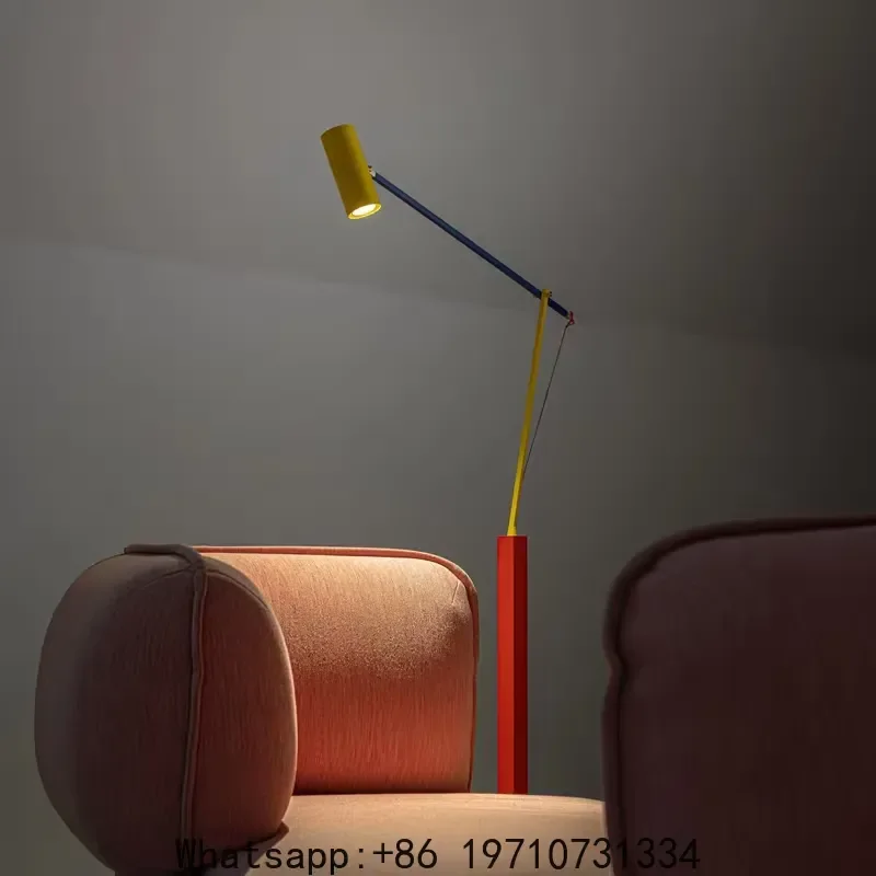 for Nordic Modern Color Long Arm Floor Lamp Study Foyer Bed Room Lighting Decoration Art Lamps