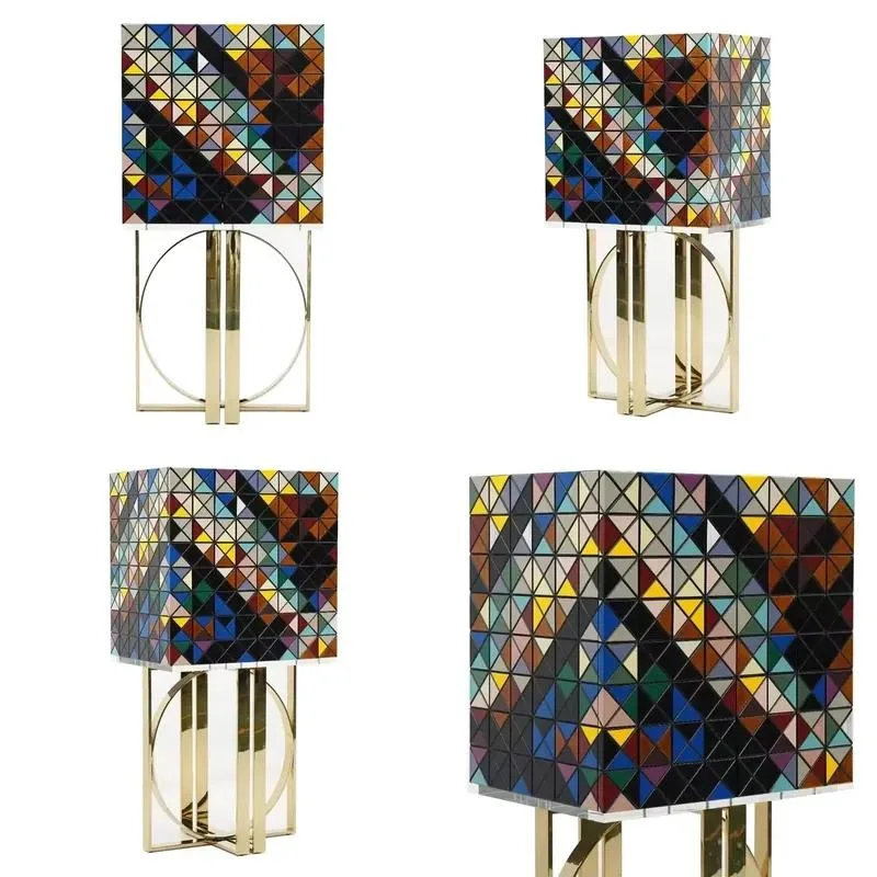 High-end living room luxury design storage side cabinet with shiny stainless steel bottom legs