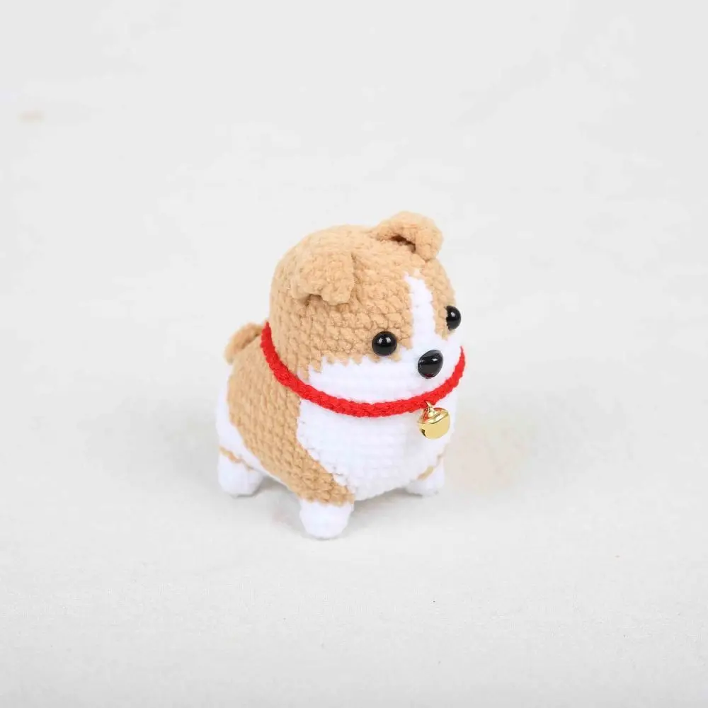 Bag Decor Knitted Dog Pendant Cute Wool Animal Doll Crochet Corgi Keychain Handmade Kawaii Woven Key Ring Gift for Friends