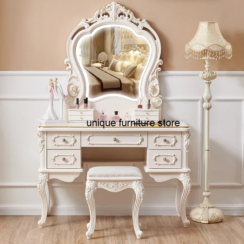 Kids Baby Wedding Dresser Table Men Beige Legs Make Up Storage Dressing Table White Drawers Penteadeiras De Maquiagem Funiture