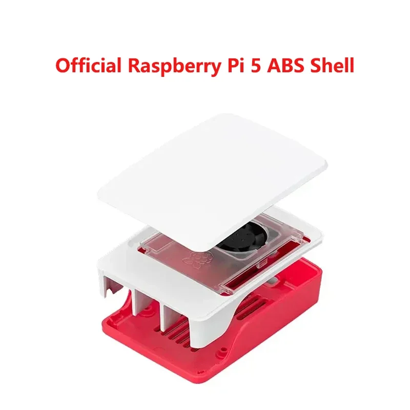 

Official Raspberry Pi 5 ABS Shell With Temperature Controlled Fan Support Cluster Stacking For RPI 5 Pi5