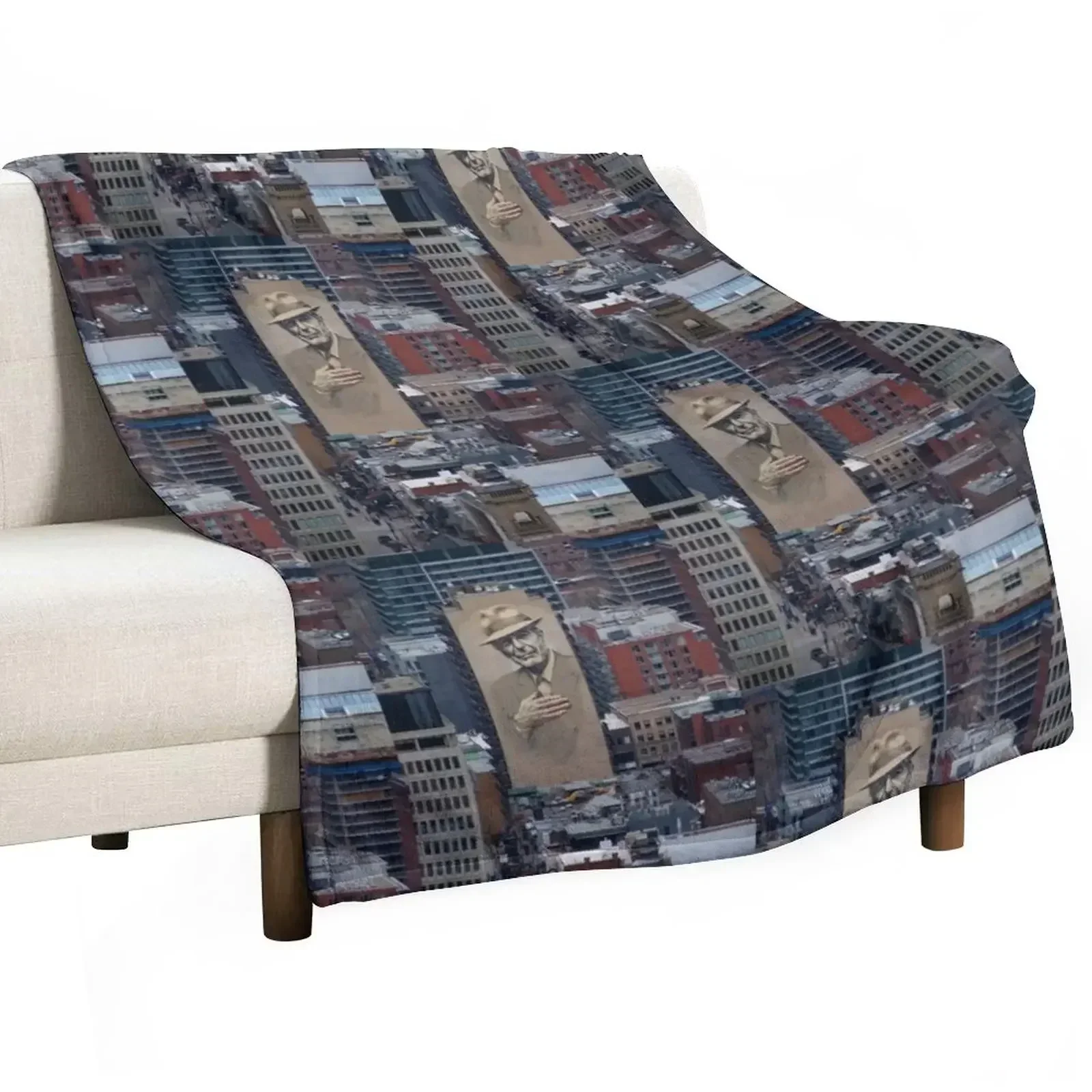 Leonard Cohen Mural Montreal Throw Blanket Soft Sofa Plaid on the sofa Blankets