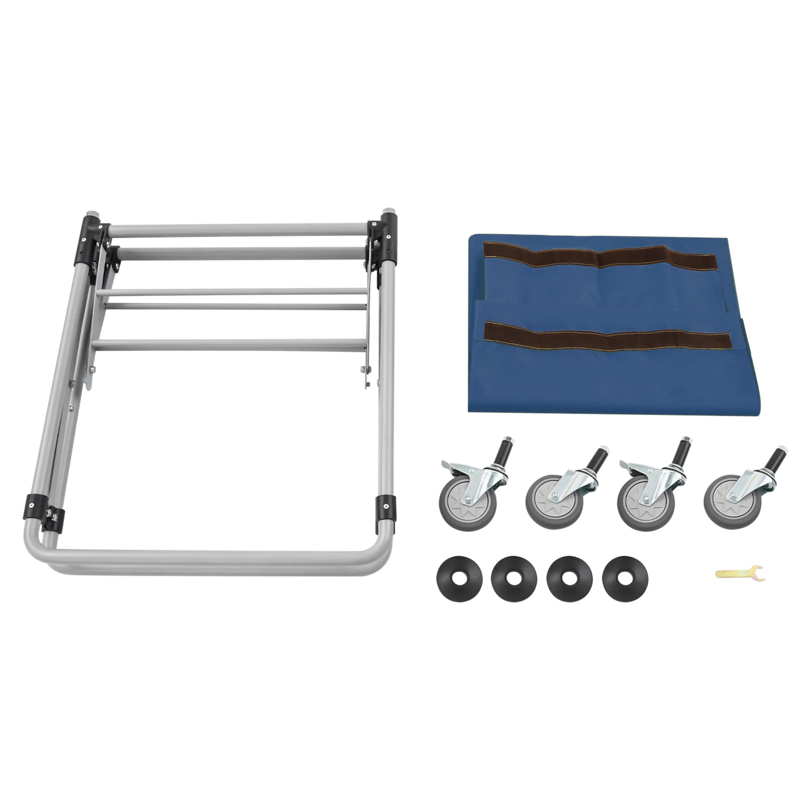 ตะกร้าซักผ้าพับได้โครงเหล็กผ้าอ็อกซ์ฟอร์ดสีน้ำเงิน ขนาด 60*60 ซม. พร้อมล้อเบรก รับน้ำหนักได้ 220 ปอนด์ สำหรับใช้ในเชิงพาณิชย์