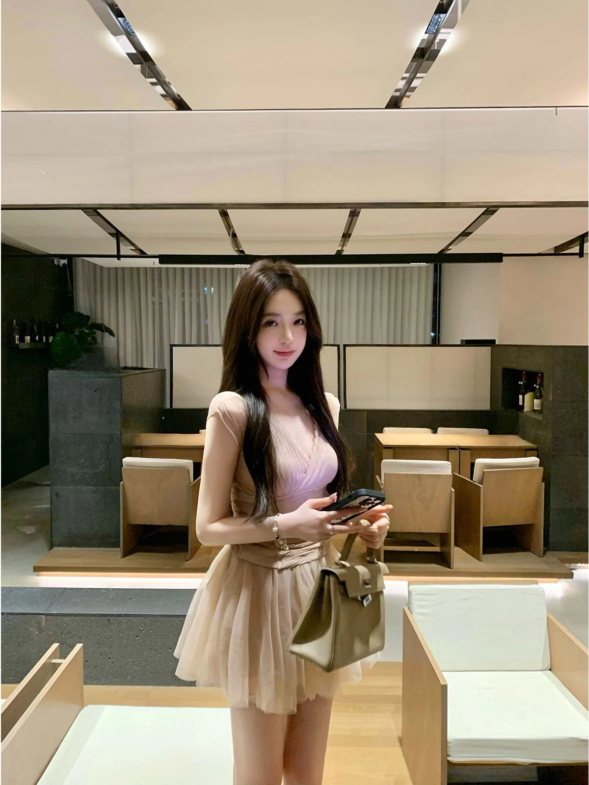 

Ballet Dream Sweet Temperament V-neck Lace Top Mesh Skirt Pants Two-piece Set Summer New Style Spicy Girl Fashion Set