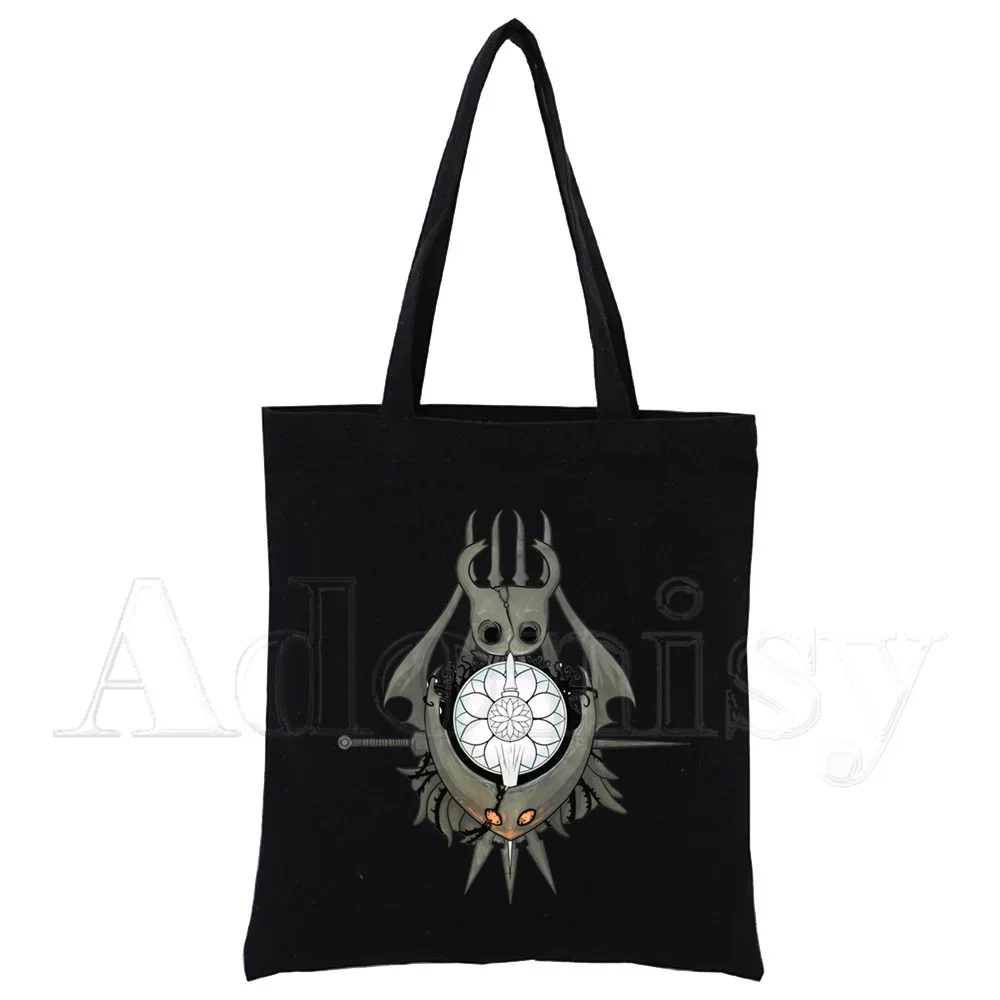 Hollow Knight Black Canvas Bag Casual Large Hand Bags For Women Ladies Shopping Handbag Print Large Capacity Bag