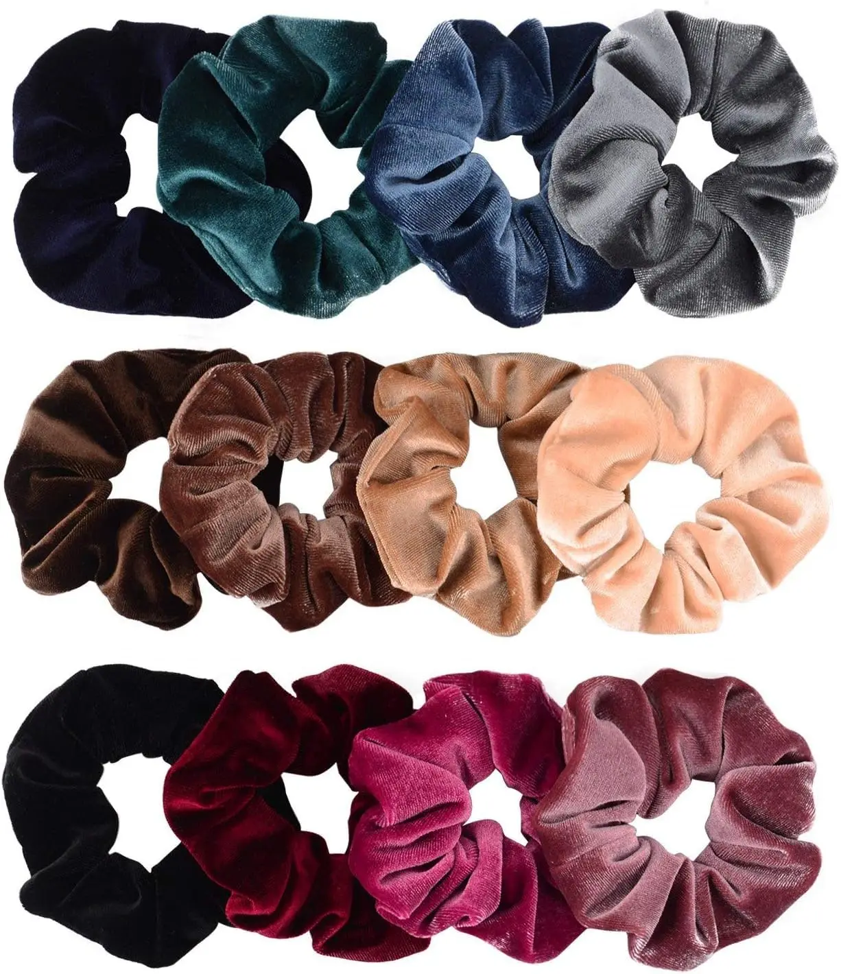 

Premium Velvet Scrunchies Elastic Hair Bands for Women and Girls, 12-Pack Assorted Colors