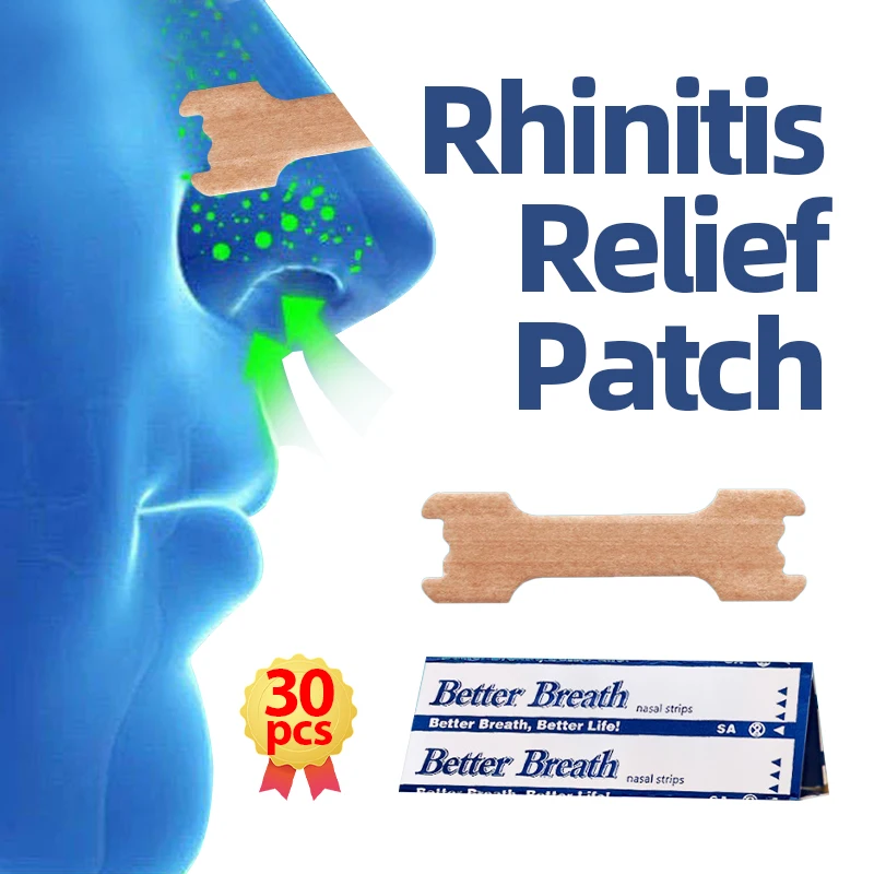 

Rhinitis Patch Chronic Allergic Sinusitis Stuffy Nasal Congestion Itching Sneeze Treatment Better Breath Nose Strips 10/20/30pcs