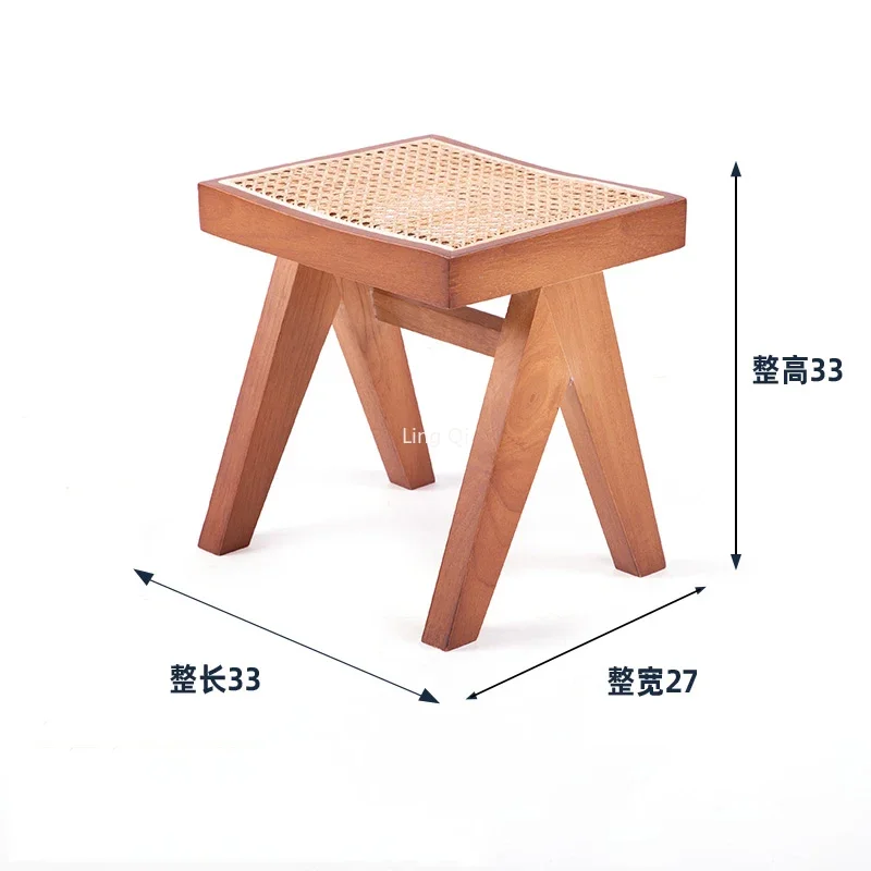 Taburete pequeño de diseño para el hogar, Taburete bajo de Madera para dormitorio de adultos, pie de calabaza, cambio de zapatos, muebles de sala de estar