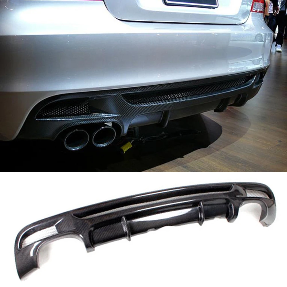 Rear Bumper Diffuser Lip Spoiler for BMW 1Series E82 E88 128i 135i M Sport 2008-2013 M Tech Coupe Convertible Carbon Fiber / FRP